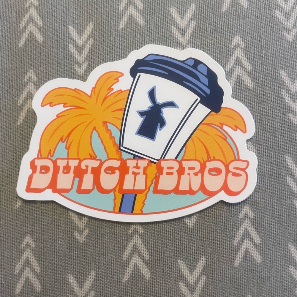 Dutch Bros Tropical Orange and Blue Sticker